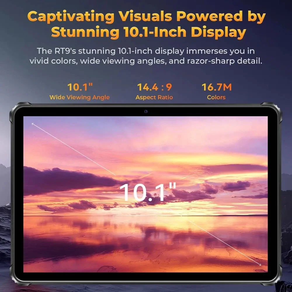 4G Rugged Tablet 10.1" HD Display RT9 24GB RAM 256GB Waterproof Tablet 11000mAh Battery Android 14.0 Oukitel Tablet PC