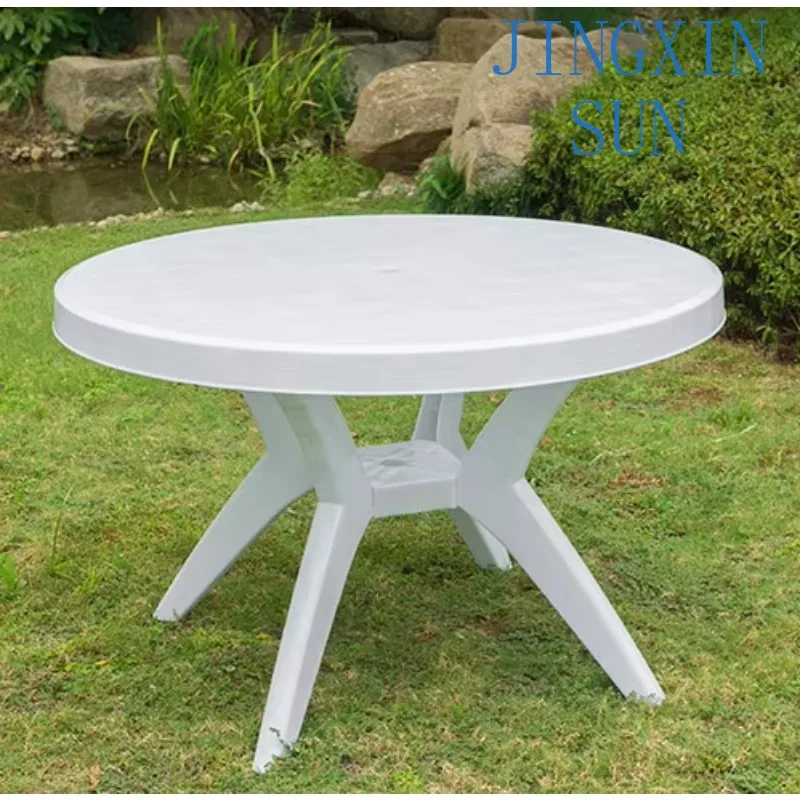 Outdoor Terrace White Dining Room Table and Chair Set Plastic PP Event Party Table and Chair