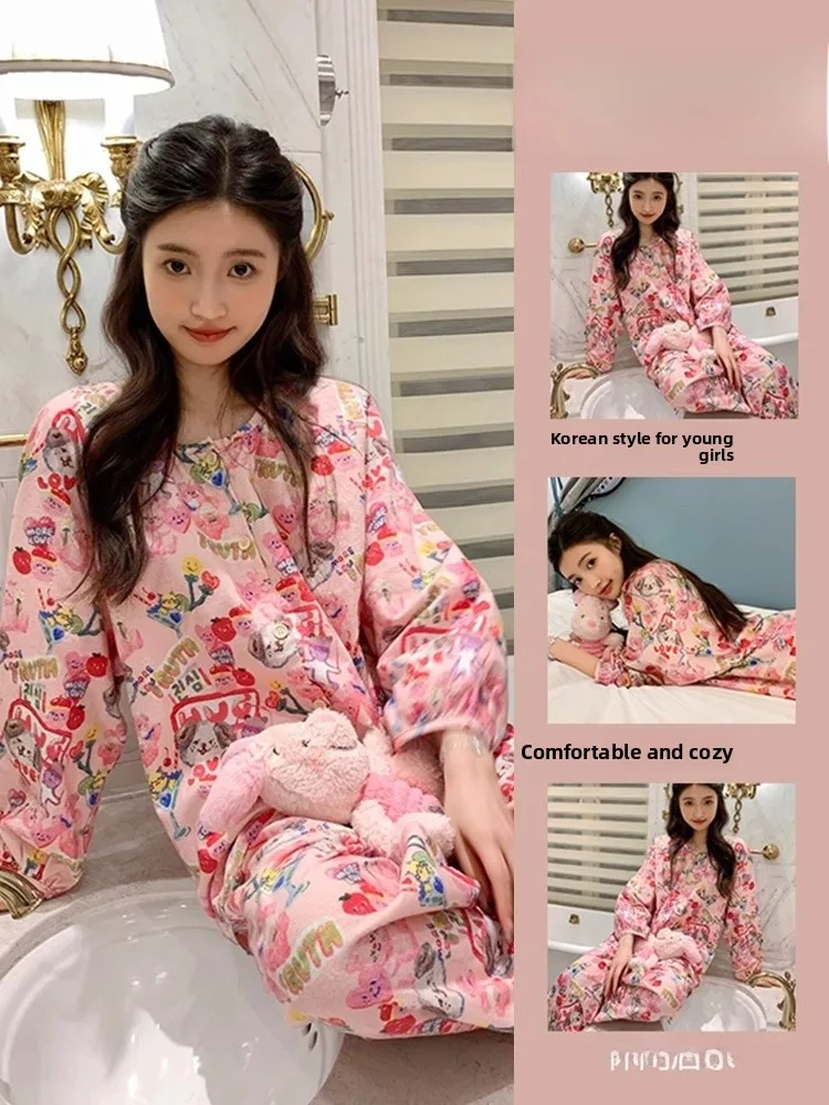 

Large Size 300 Pounds Graffiti Print Sleepwear Set Women Summer Thin Loose Comfortable Lazy Home Clothes Two Piece Set