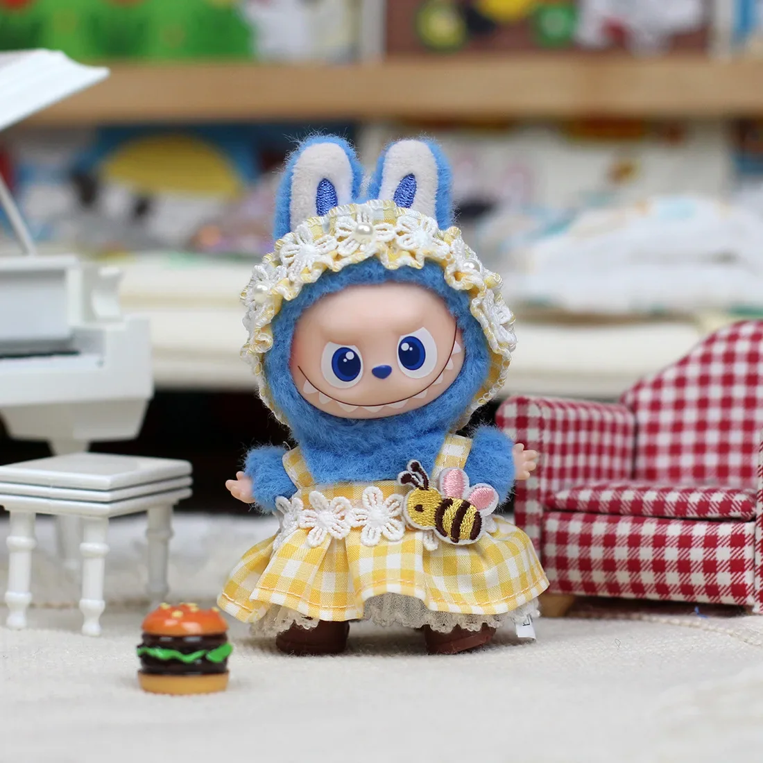 

Для Labubu 4,0 булавка Monsters для Love Series вишневый плед с фруктами для Mini Labubu аксессуары для одежды для Ropa labubu