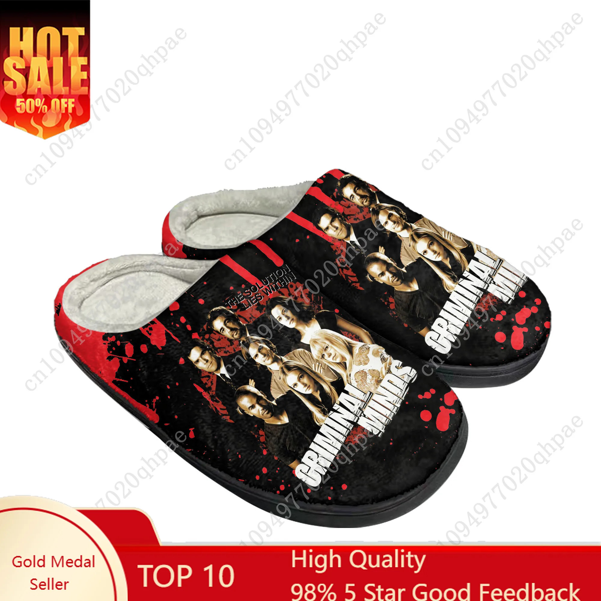 

Теплые домашние тапочки Criminal Minds из хлопка, высококачественные, для мужчин, женщин, подростков, мальчиков и девочек, плюшевые, для спальни, с возможностью индивидуального заказа