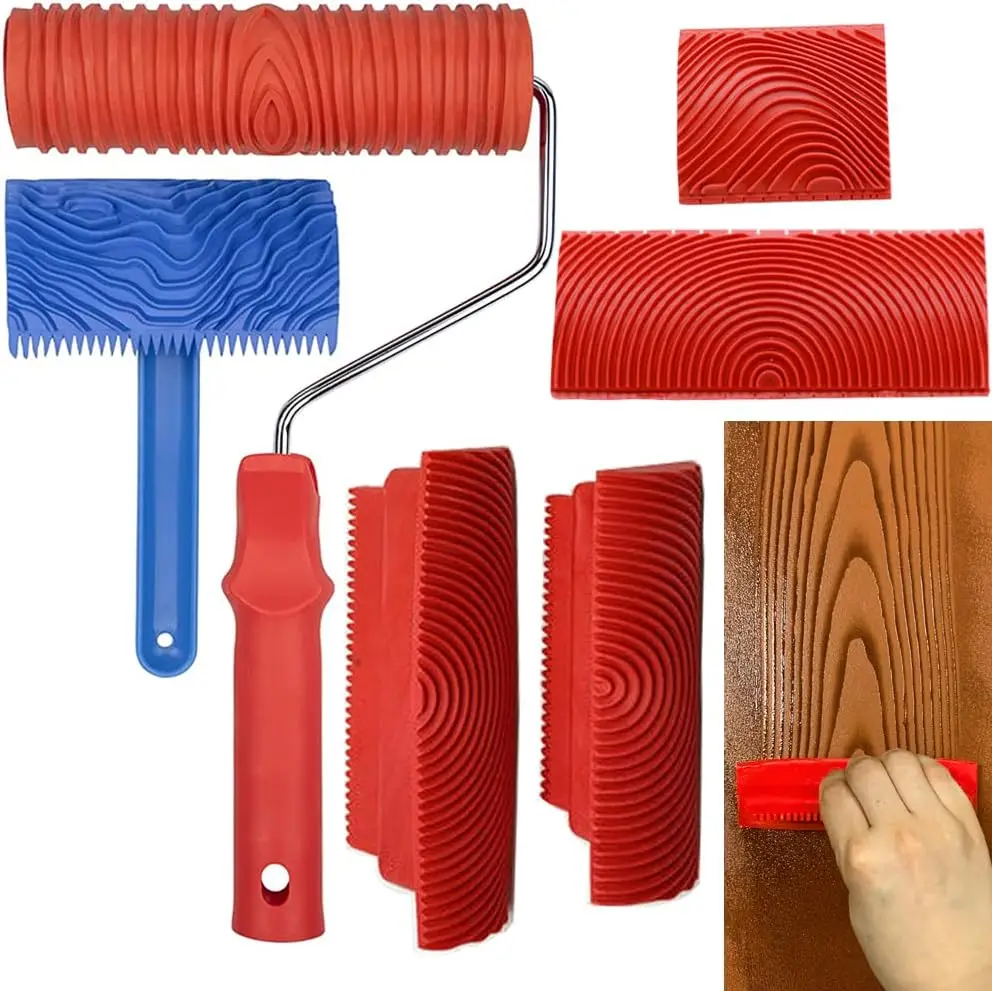 1 Set Wood Grain Imitation Tool DIY Rubber Graining Tool Imitation Wood Grain Paint Tool Paint Printing Tool