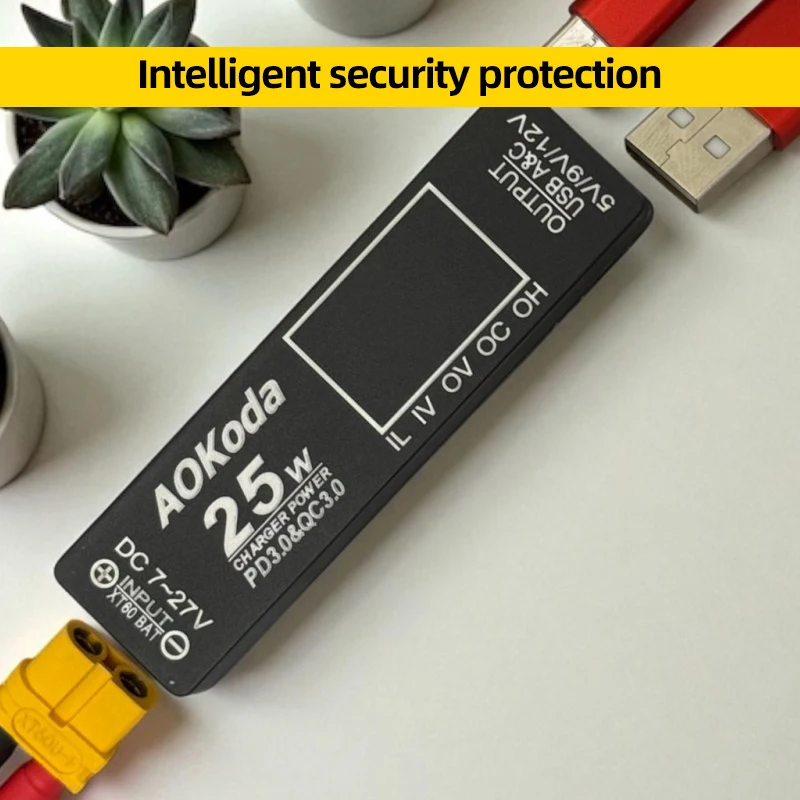 AOKoda XT60 a PD3.0 Lipo Batteria Caricatore rapido QC3.0 Convertitore di potenza Adattatore Protezione da sovraccarico per Smartphone Tablet PC Parti