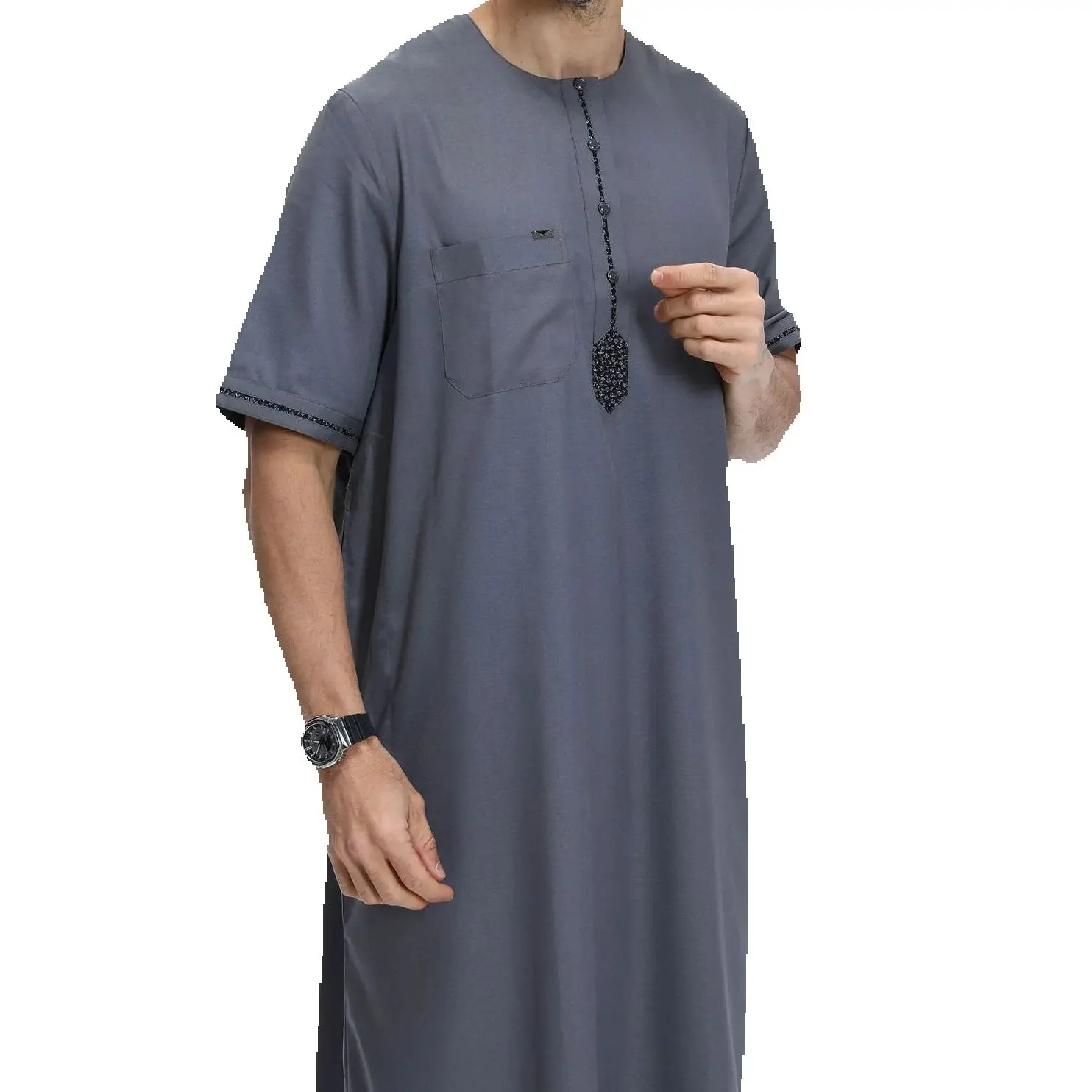 

Muslim Abaya Islamic Clothing Men Kaftan Pakistan Saudi Arabia Djellaba Afghan Short Sleeve Robe Jubba Thobe Abaya Kaftan Thoub