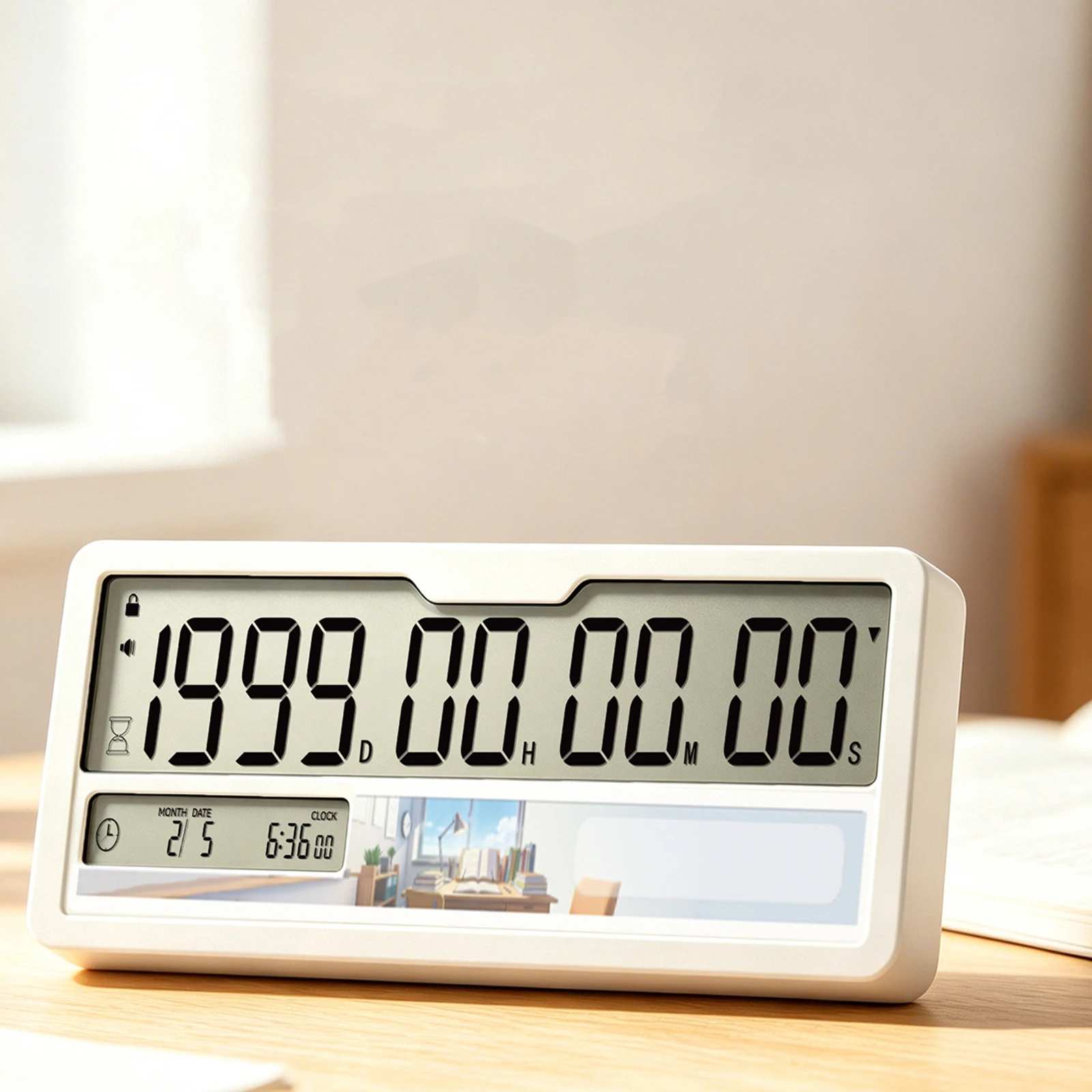 Day Countdown Electronic Timer with Stand Magnetic Target Time Clock Slim Digital Alarm Clock for Home Office Desktop Decor