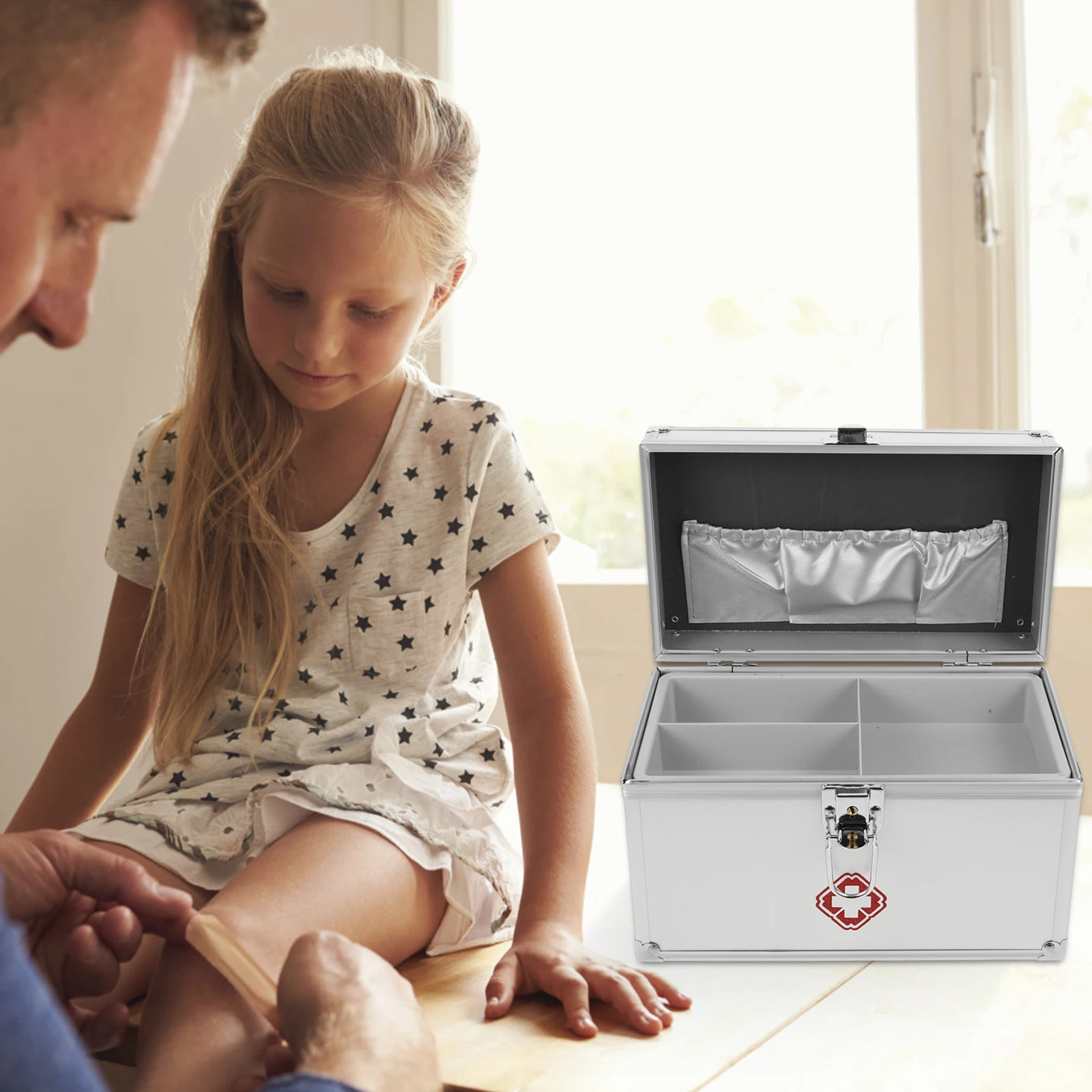 

Прочный органайзер для аптечки, пустой чехол для хранения лекарств большой емкости, герметичный портативный бытовой дорожный медицинский ящик с ручкой