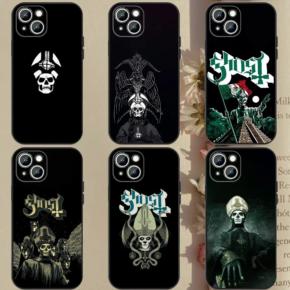 Etui na telefon Rock Ghost Heavy Metal Band do Apple iPhone 15,14,13,12,11,XS,XR,X,8,7,Pro,Max,Plus,mini Silicone Black Cover