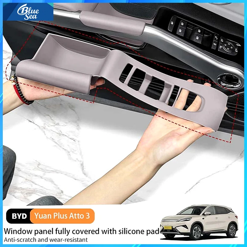 Para byd yuan plus atto 3 2022-2025 painel de elevação da janela do carro almofada de silicone anti-deslizamento capa protetora resistente ao desgaste interior