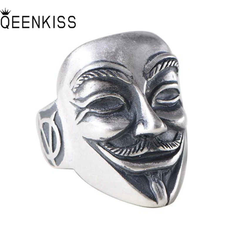 

QEENKISS RG6746 изящные ювелирные изделия, оптовая продажа, модный мужской подарок на день рождения, свадьбу, Ретро V для Вендетта, серебро 925 пробы, ...
