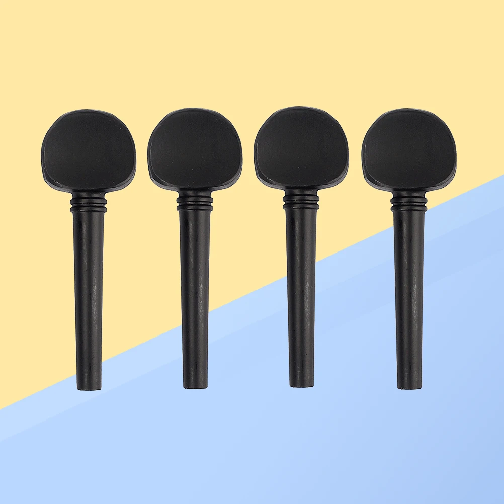 4 قطع أوتاد ضبط التشيلو أسود عتيق من خشب الأبنوس ملمس ناعم عالي الكثافة أوتار متينة تثبيت تحسين الصوت كلاسيكي