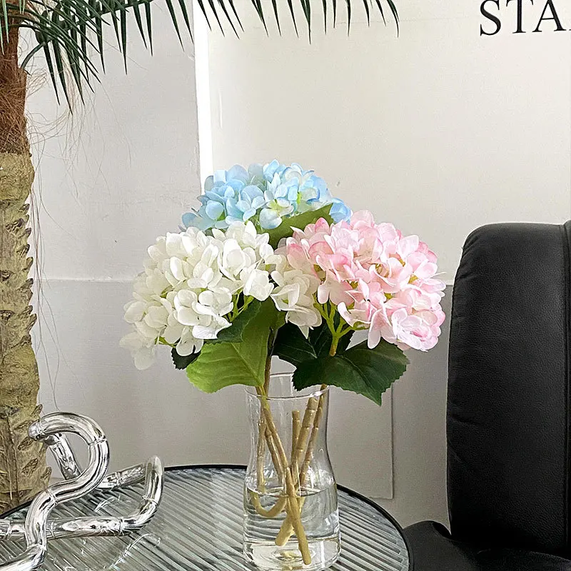 

High end Simulation Hydrangea Ball Flower Wedding Decoration Home Living Room Desktop Vase Placement Hand-Held Flower Photo Prop