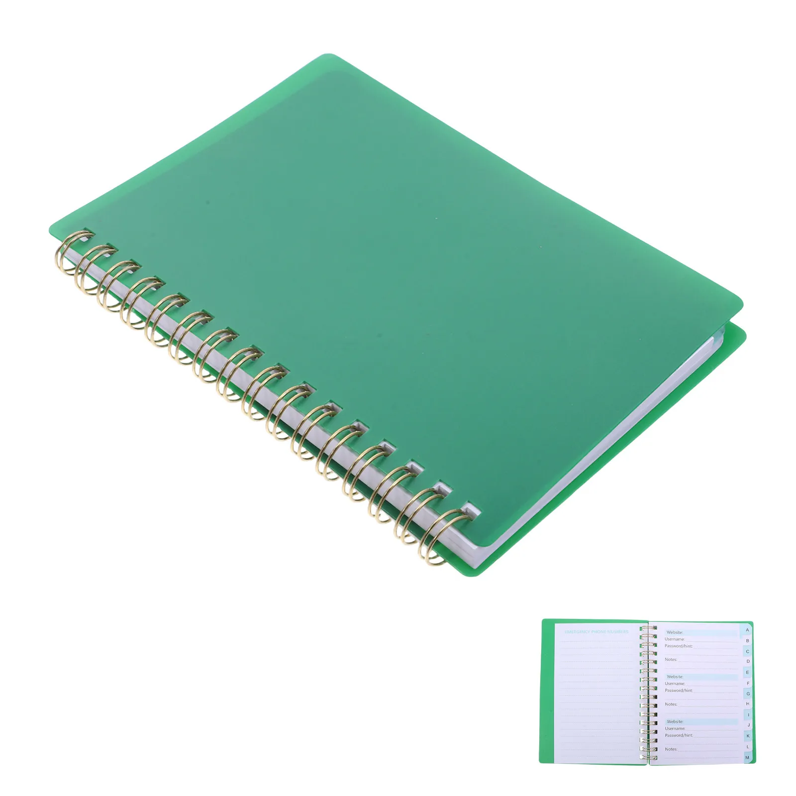 Password Book Spiral A6 Alphabet Tabs Hardcover Password Keeper Notebook Small Address Book for Seniors Username and Website Log