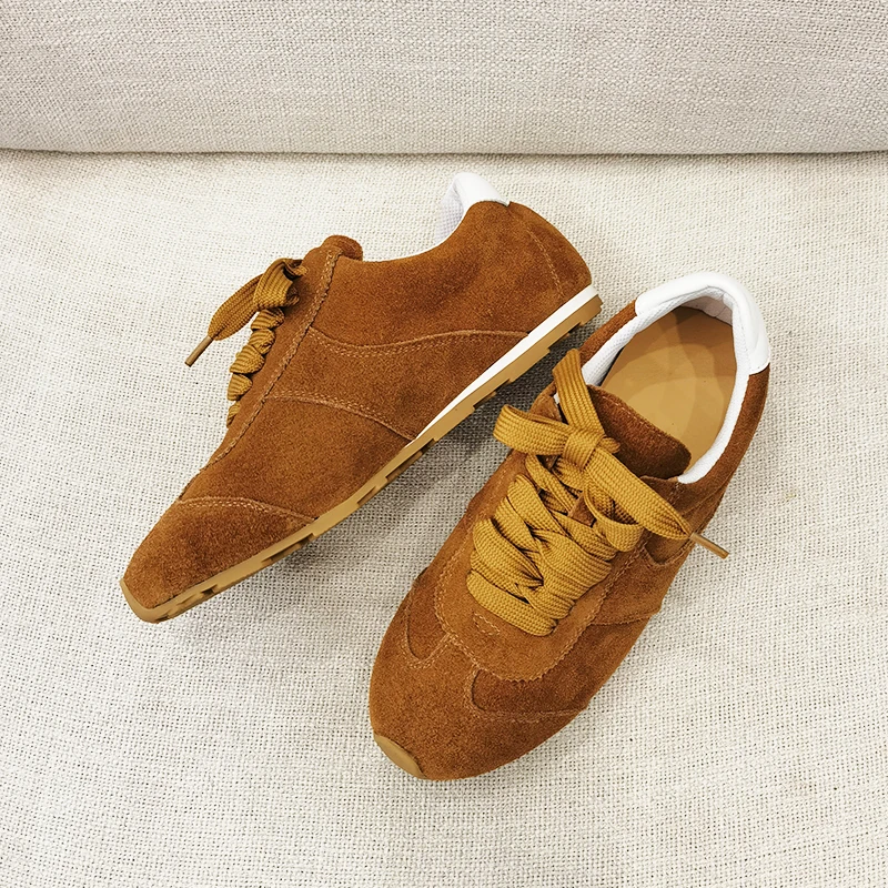 

2026 New Women Shoes Cow Suede Sneakers Flats Platforms Cross-tied Fashion Sport Shoes Woman Comfort Casual Shoes Flats Sneakers
