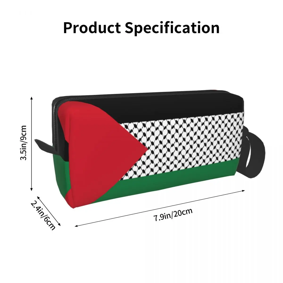 Palestine Flag Makeup Bags Palestinian Hatta Kufiya Keffiyeh Pattern Women Cosmetic Bag Trend Outdoor Pouch for Purse Storage