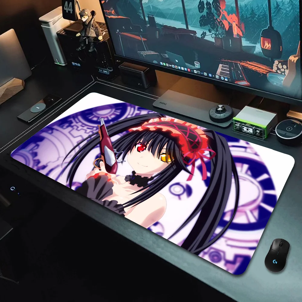 Tokisaki Kurumi Mouse Pad Gamer Computer Carpet Desk Mat Gaming Accessories Mousepad Kawaii Cabinet Mats Pc Keyboard Mause Anime