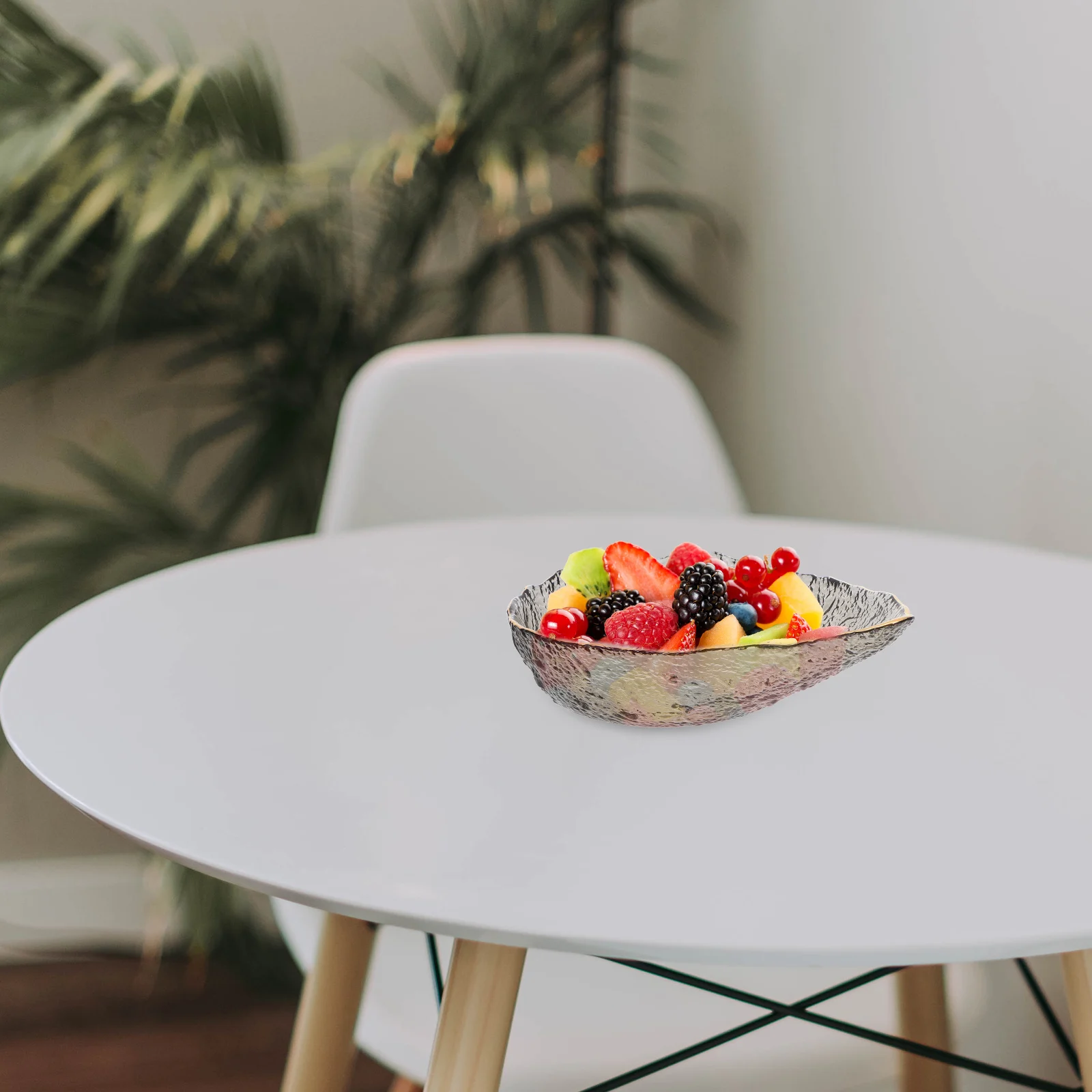 

1pc Water Drop Salad Capacity Food Serving For Home Restaurant Hotel Large Vegetable Glass Dessert Bowl Large Salad