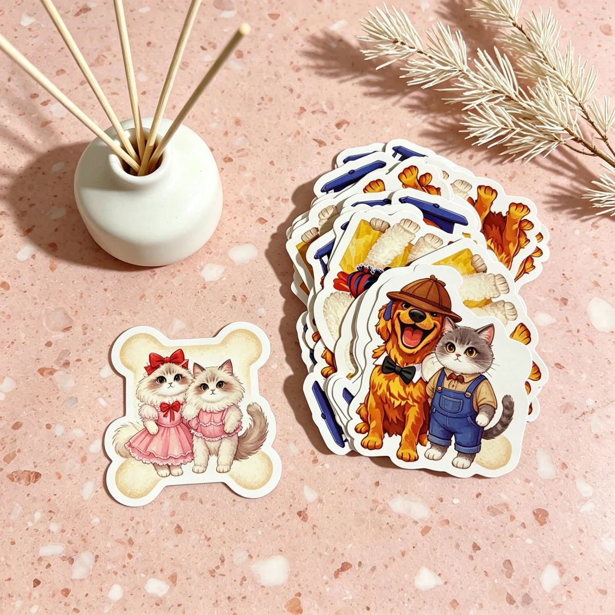 100pcs Custom Stickers PVC Waterproof Die Cut Vinyl Logo Design Brand Laptop Cute Personalized Sticker for Business Package