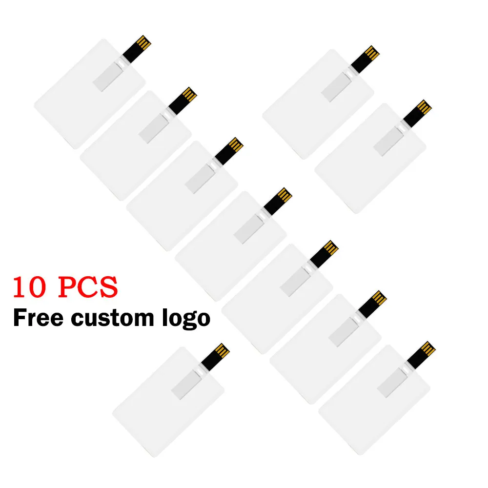 

10PCS Custom Logo Print Picture 128MB 4GB 8G 16GB 32G USB Flash Drive Business Name Shaped Credit Card Pendrive USB Memory Stick