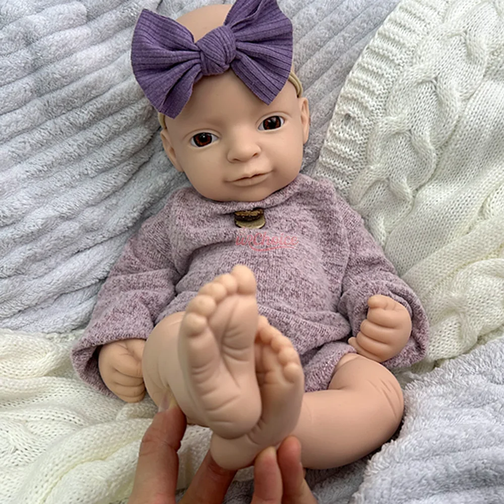 واقعية قابل للغسل مفتوحة الفم 17 "غير مصبوغ سيليكون تولد من جديد طفلة لينة دائم دمية Muñeca جامع الفنان دمية المتحمسين #4