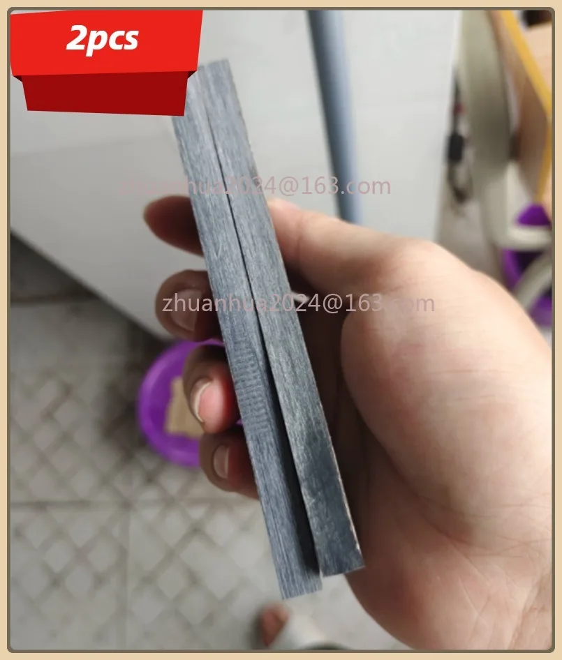 2Pcs12x4x0.2cm Natural Black Buffalo Horn Sheet Knife Blanks Plate Scales Handle Materia