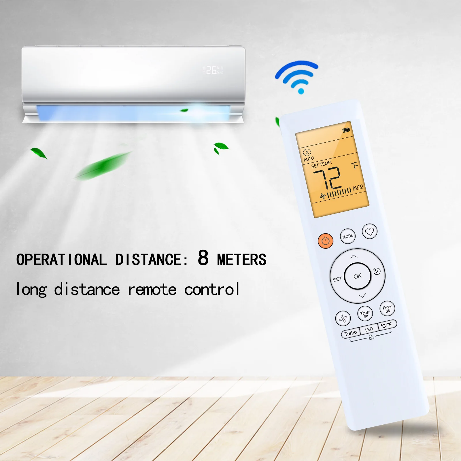 

New RG10F6(B2)/BGEF RG10F6(B2)/BGEFU1 Remote Control For Midea Air Conditioner With backlight