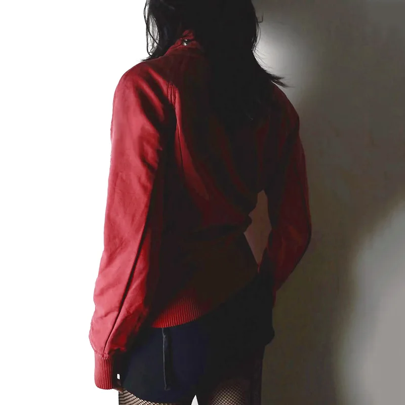 Veste courte décontractée à manches longues pour moto, Style de rue américain, col montant personnalisé, épissure de fermeture éclair