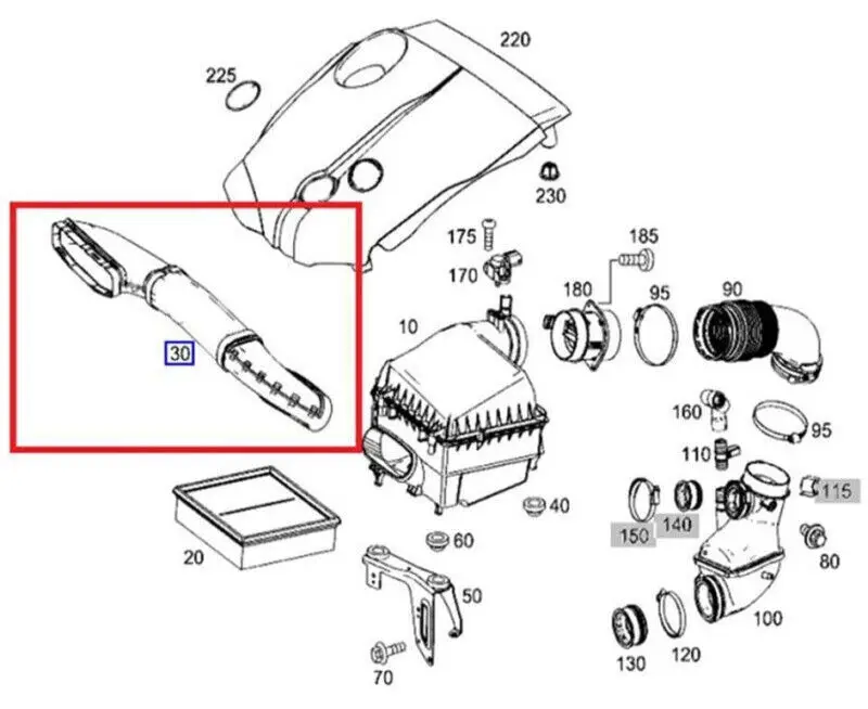 Air Intake Hose For Mercedes Mb Cla Class 200 Cdi W117 W176 A6510900000