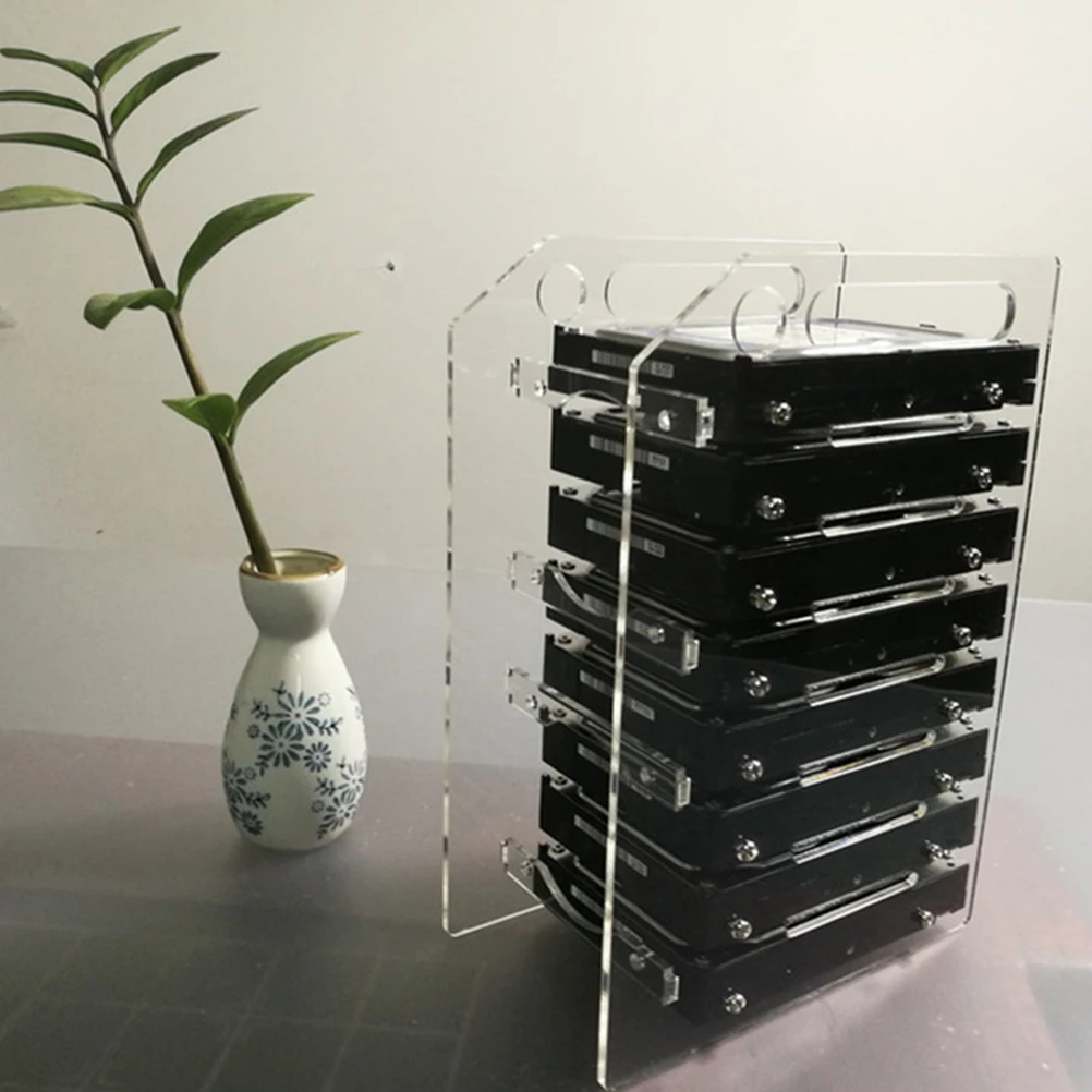 

1 set 1 Set 8 Layer 3.5-Inch Transparent Multi-Layer Hard Disk Rack Diy Bracket For Mechanical Durable Heat Dissipation