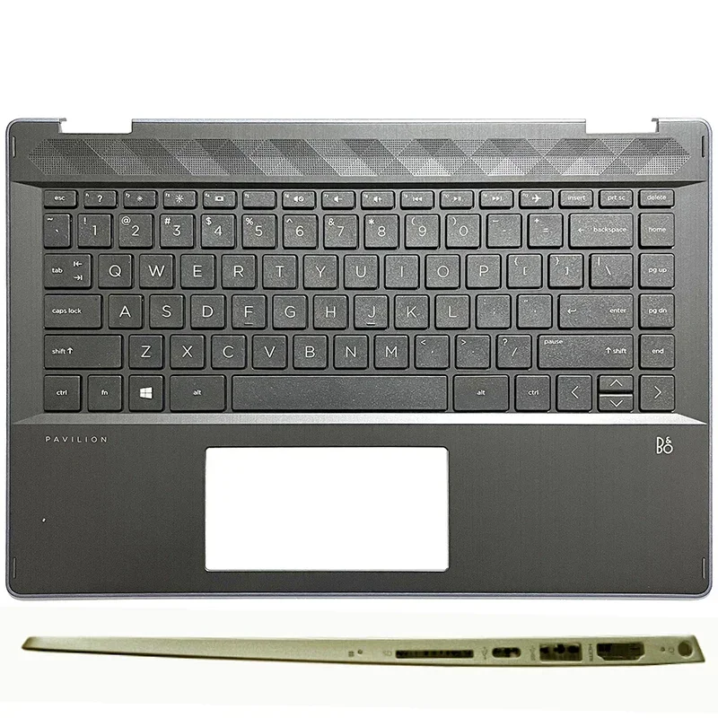 HJ New for Pavilion X360 14-DH TPN-W139 Palmrest with US English Keyboard Plastic Material Without Backlight