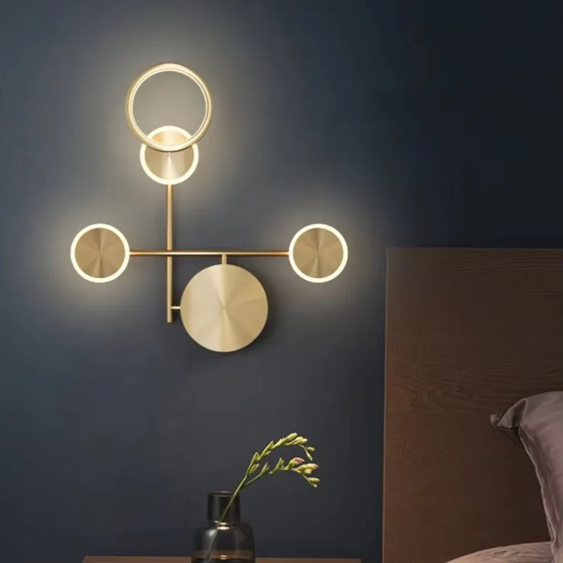 โคมไฟติดผนังข้างเตียงห้องนอนหรูหราสไตล์นอร์ดิกที่ทันสมัยเรียบง่าย