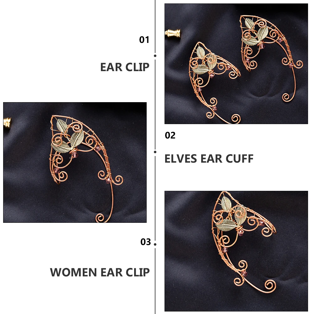 

2pcs Alloy Ear Clip Women Elf Earrings Non Piercing Bone Cuff Jewelry Accessories Girls Valentine Gifts Popular Decor