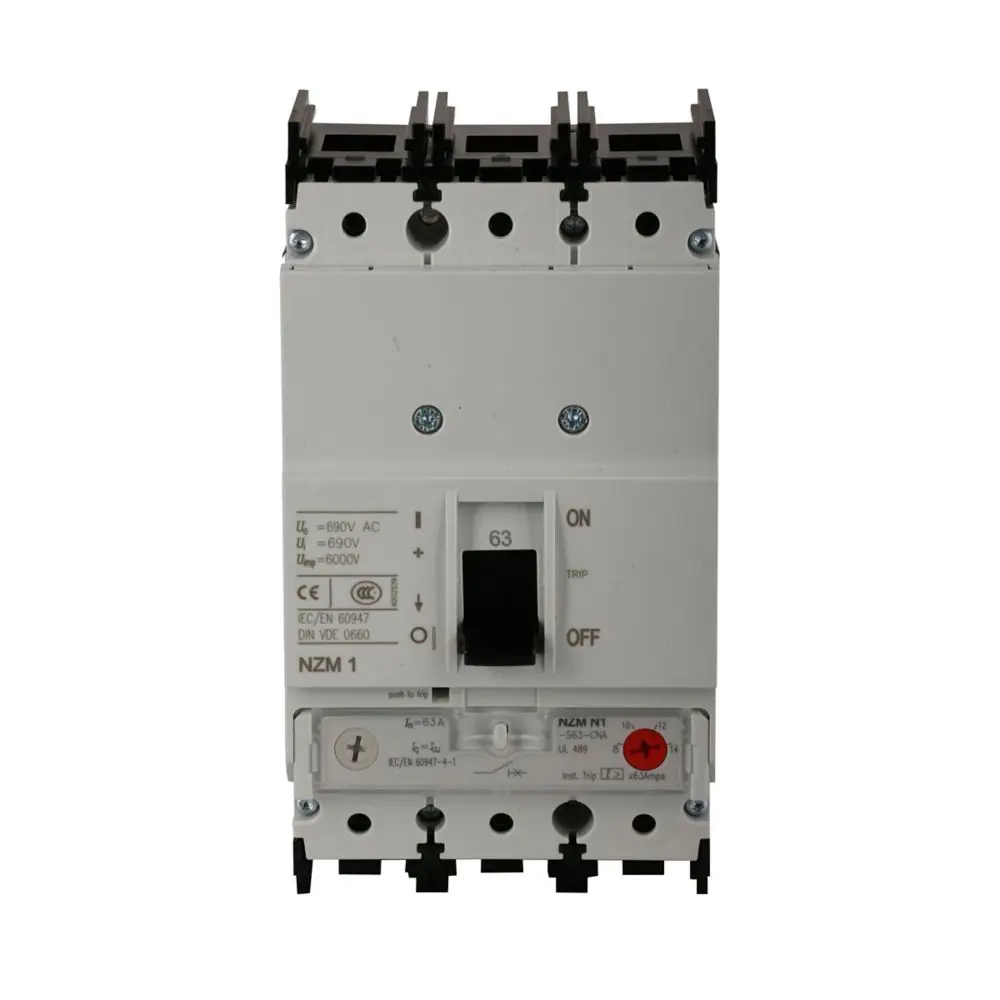 

NZMN1-A63 259083 series NZM - Molded Case Circuit Breaker. Circuit-breaker, 3p, 63A, N, frame1, A63