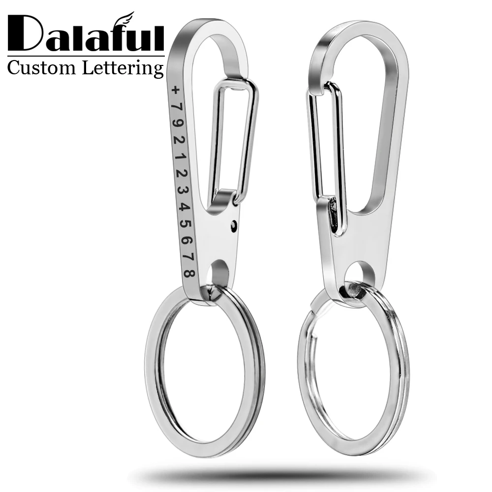 Stainless Steel KeyChain Custom Lettering Classic Men Anti-lost Buckle Personalized Key Chain Ring Holder For Car Keyring K425