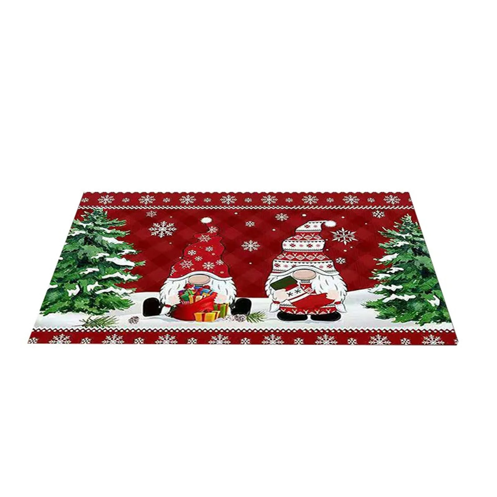 40x60cm Doormat Xmas Welcome Christmas Gnome Mat Non Slip And Washable Winter Doormat Rubber Back Santa Snowflakes Door Mat