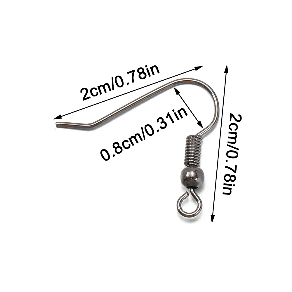 100 Stück Metall-Ohrringhaken, Ohrstecker mit Schlaufen zum Aufhängen, hypoallergene Schmuckzubehörteile – Detail 2