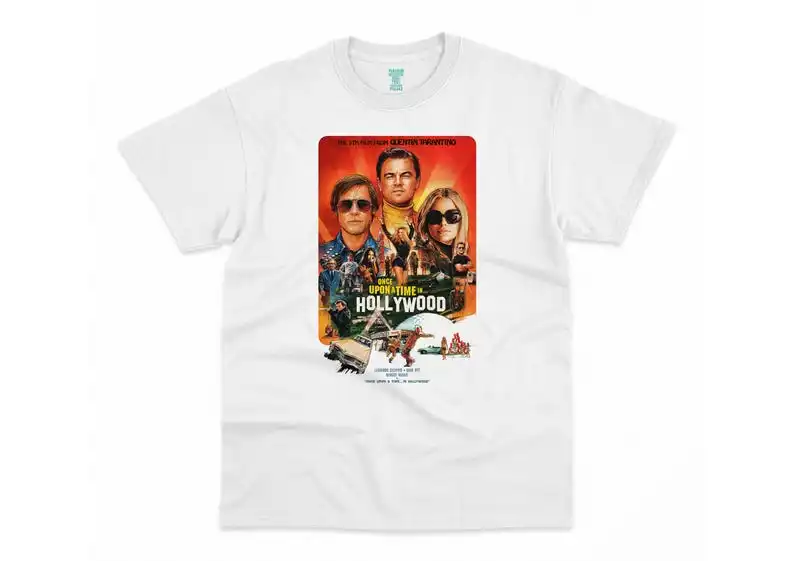 

Once Upon a Time...in Hollywood, Quentin Tarantino, L. DiCaprio, Brad Pitt, 2019 - HQ Movie Print T-Shirt, Heavyweight Unisex Cr