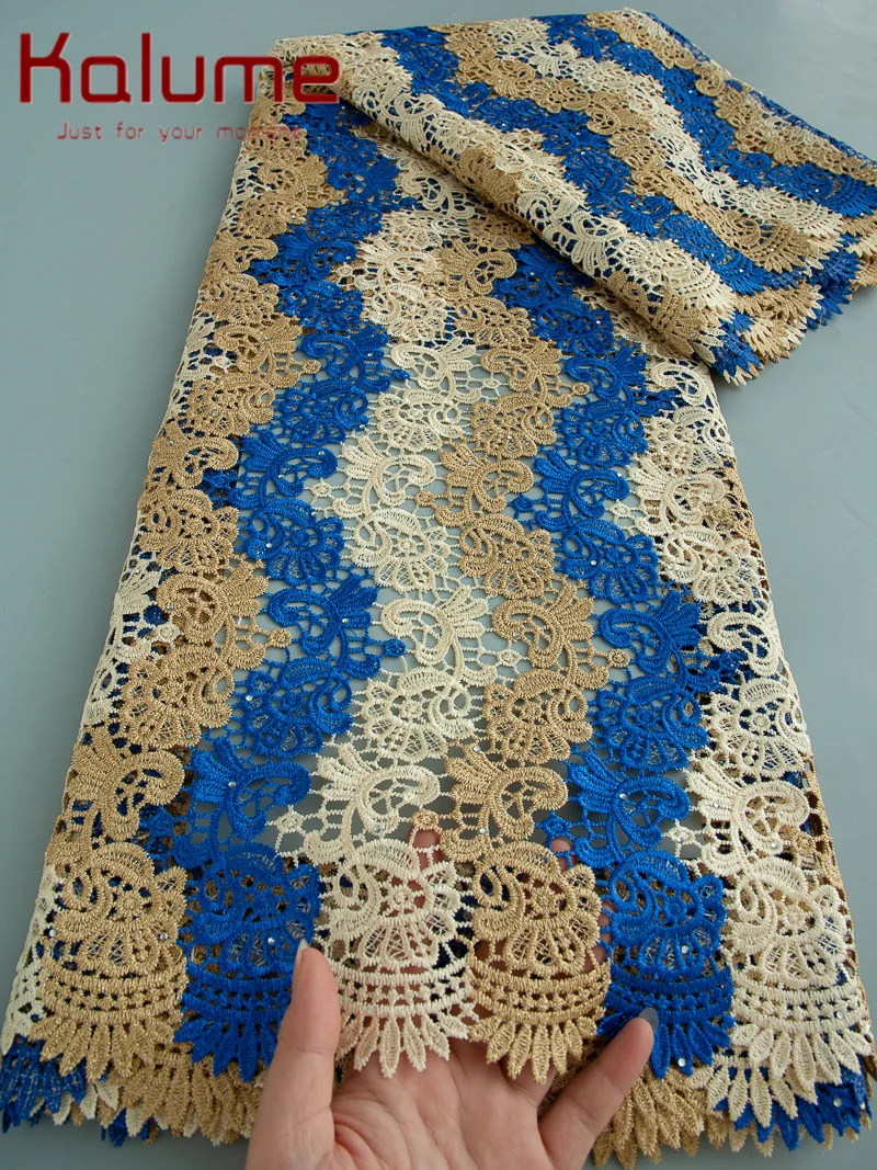 

Kalume Nigerian Corded Lace Fabric with Sequins 2025 Latest African Guipure Cord Lace for Sewing Women Party Dresses F4122