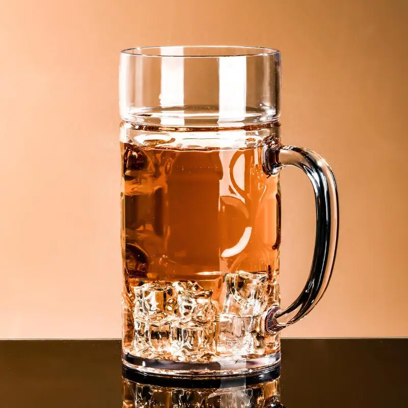 New Transparent Beer Mug Acrylic Plastic Unbreakable Milk Coffee Juice Water Cup Barware Drinkware For Home Party Bar Karaoke