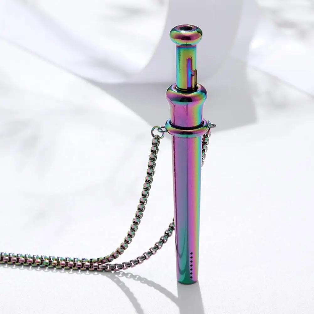 Stress Anxiety Relief Necklace 56mm Stainless Steel Meditation Necklace Breathing Resistance Whistle Necklace For Anxiety Collar