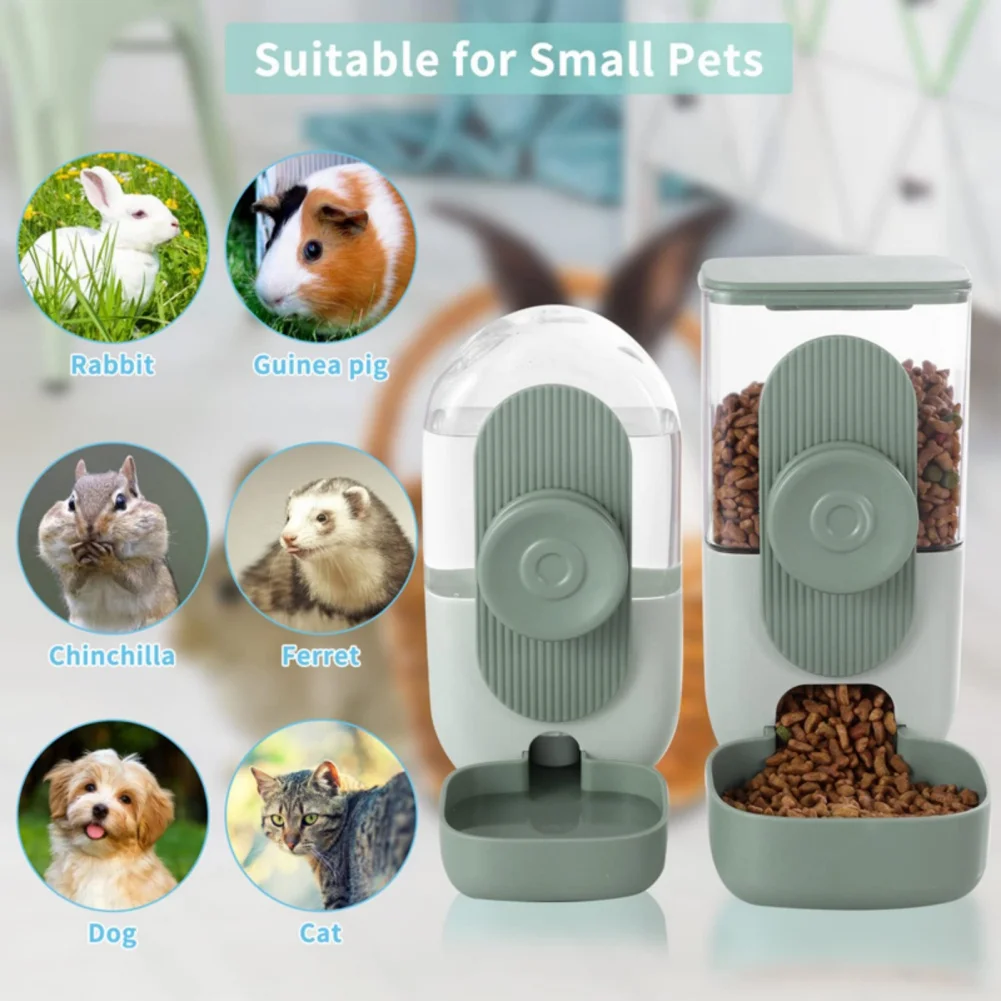 Automatic Pet Bowl Cage Hanging Feeder Pet Water Bottle Food Container Dispenser Bowls For Puppy Cats Rabbit Pet Feeding Product