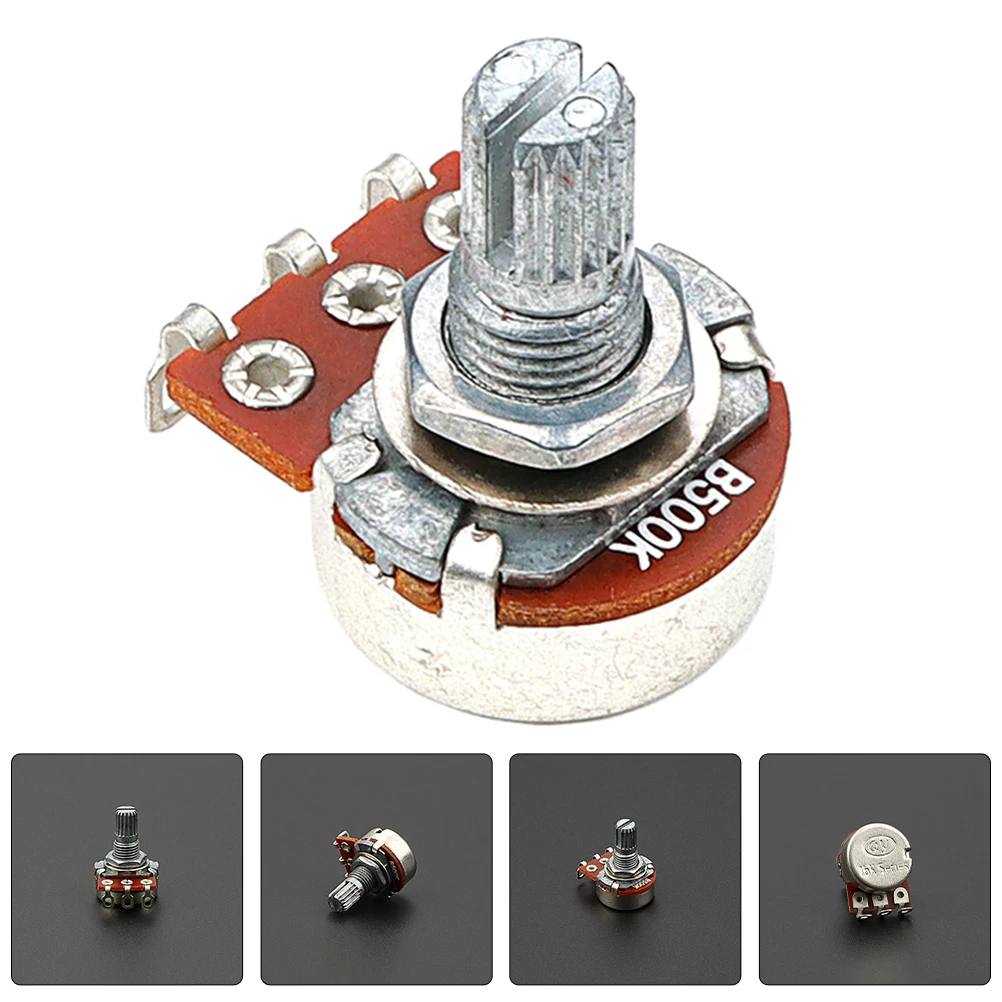 

Potentiometer 500K Linear Taper Small Volume Control Split Shaft Metal Durable Easy Install Stereo Tone Control For Guitar