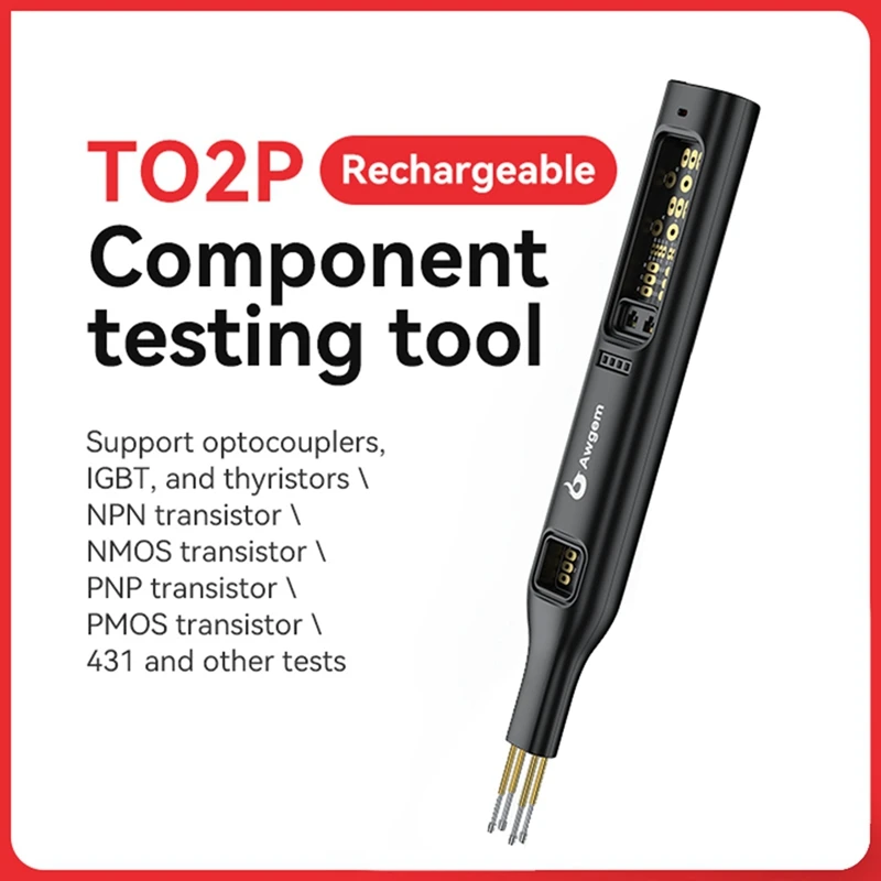 Awgem, probador de transistores optoacoplador multifuncional TO2P para tubo NMOS/PMOS PNP/NPN Transistor triodo para prueba IGBT/431