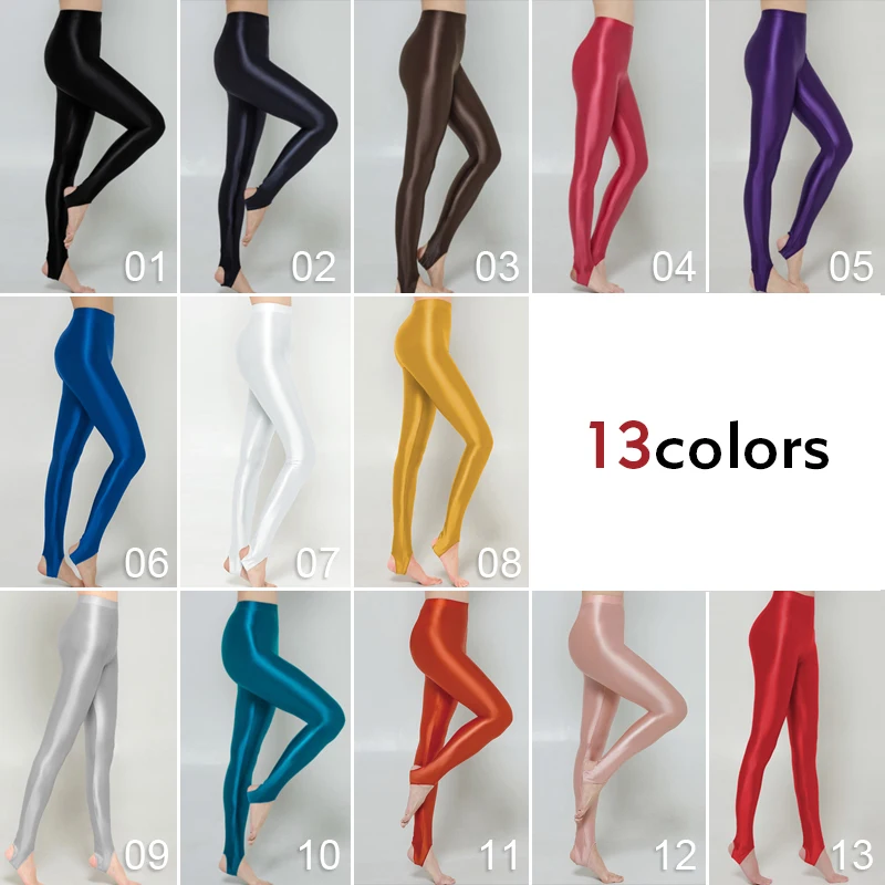 Women Satin Oil Glossy Opaque Pantyhose Wet Look Tights Sexy Stockings Glossy Leggings Yoga Pants Gym Sports Fitness Slim Pants