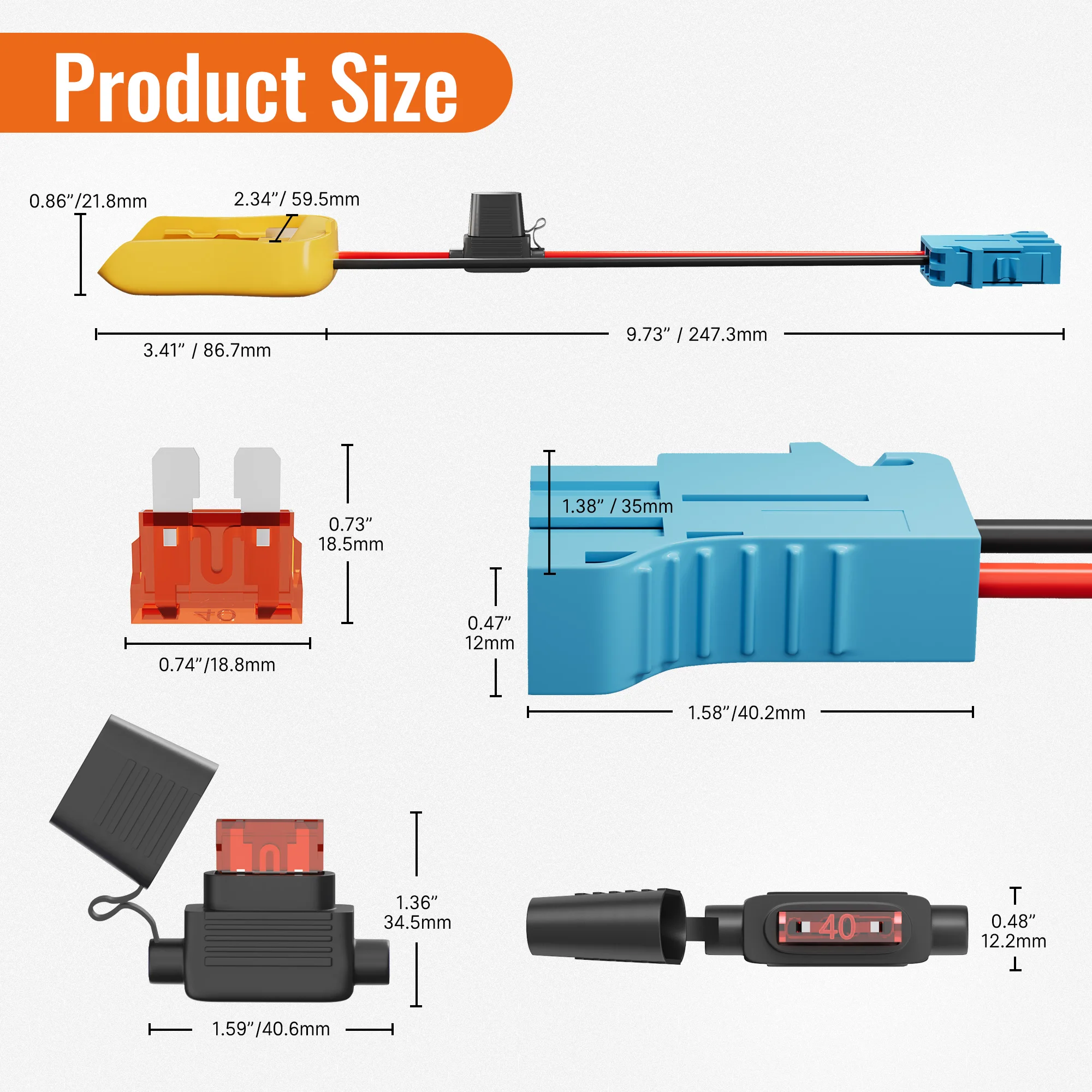 Power Wheel Battery Adapter for Dewalt 20V Battery Adapter with Wire Harness Connector Compatible with Peg-Perego Riding Toys