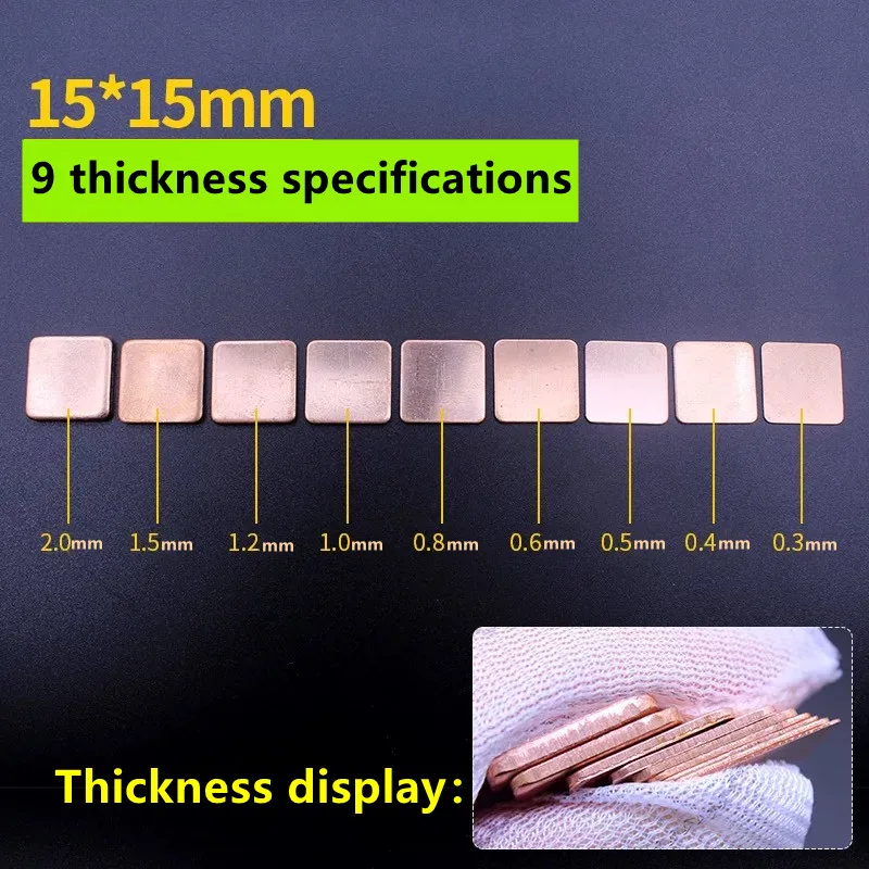لوح حراري حراري من الشم الأرجواني الخالص ، لوح نحاسي لأجهزة الكمبيوتر المحمول ، وحدة معالجة مركزية ، شريحة VGA ، مكون حرارة الكمبيوتر ، 15x15 ، 20x20 ،