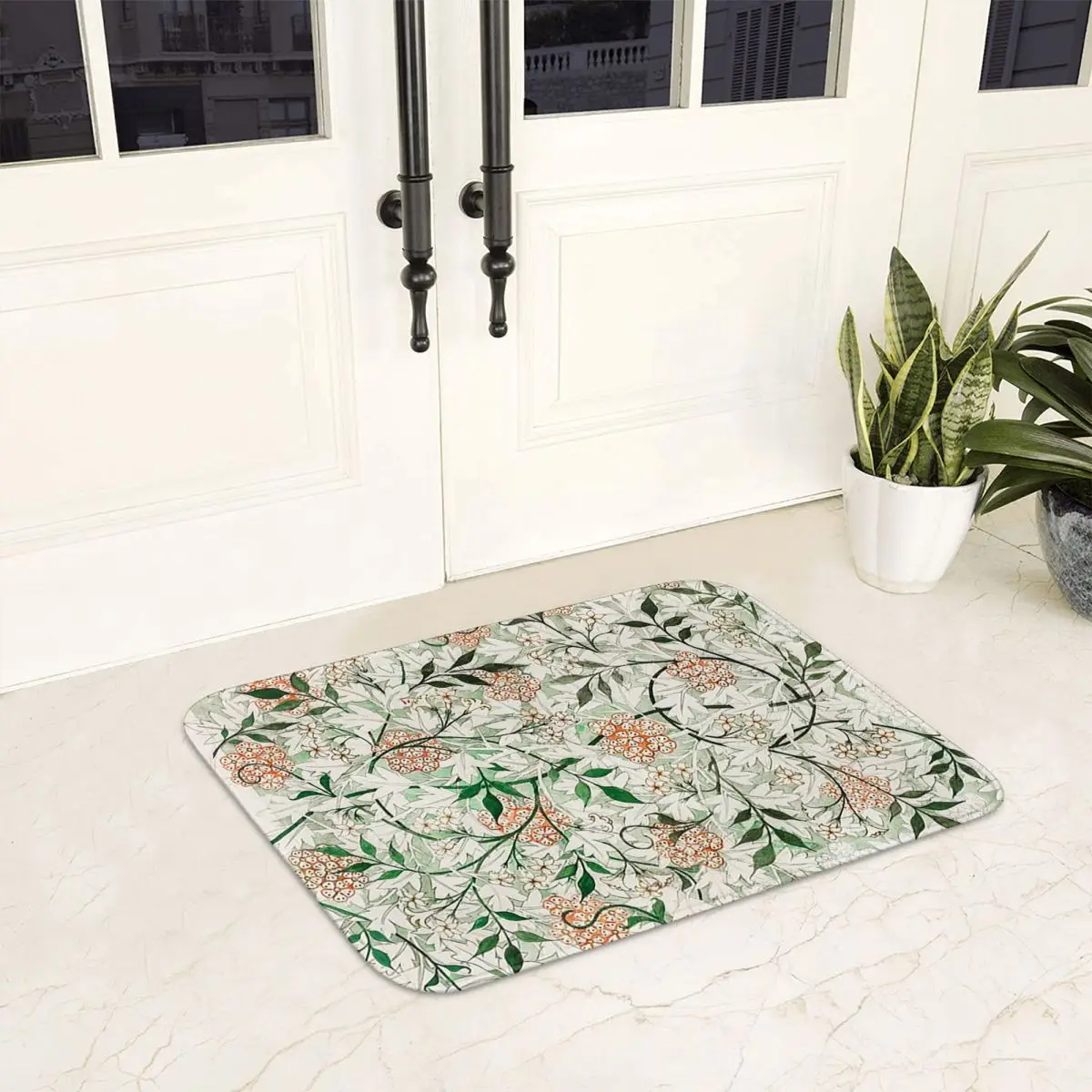 الياسمين بواسطة ويليام موريس المضادة للانزلاق ممسحة الكلمة حصيرة ماصة حصيرة السجاد البساط للمطبخ مدخل المنزل شرفة مسند القدم الحصير #1