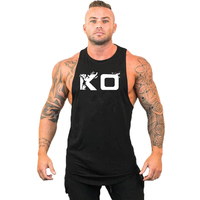 Men's Summer Gym Shirt Street High Quality Sleeveless T-shirts For Men Tank Tops Workout Fitness Singlets Sport Vest Clothing KO