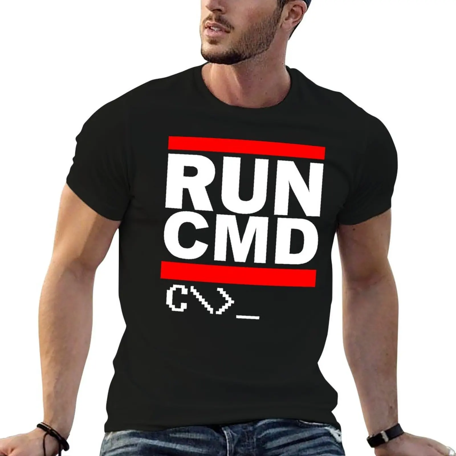 RUN CMD (White) T-Shirt boys animal print new edition plus size men clothing