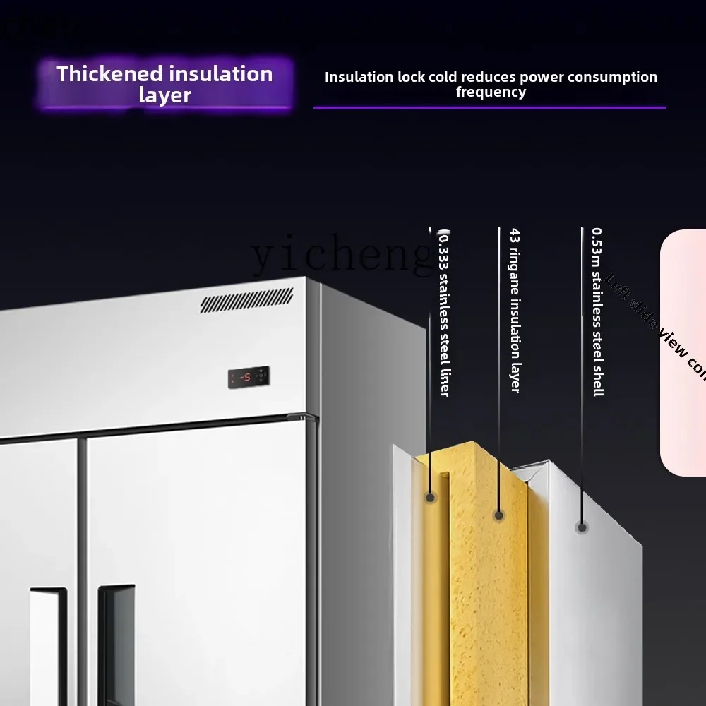 

four-door refrigerator commercial double-temperature freezer all-copper tube six-door refrigerated fresh-keeping cabinet