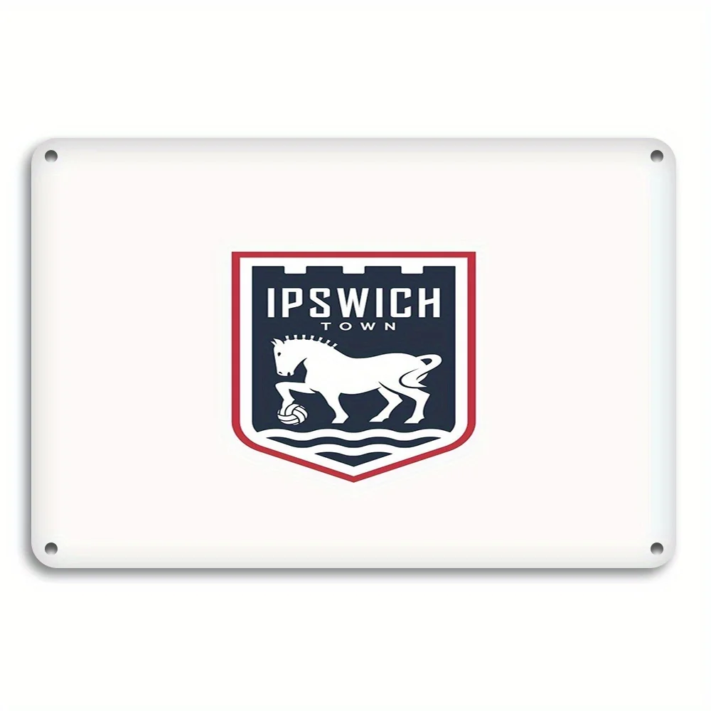 Ipswich Town Vintage Metal Tin Sign - , Cartoon Football Star Design with rising action, Perfect for Home, Bar, Cafe, Restaura